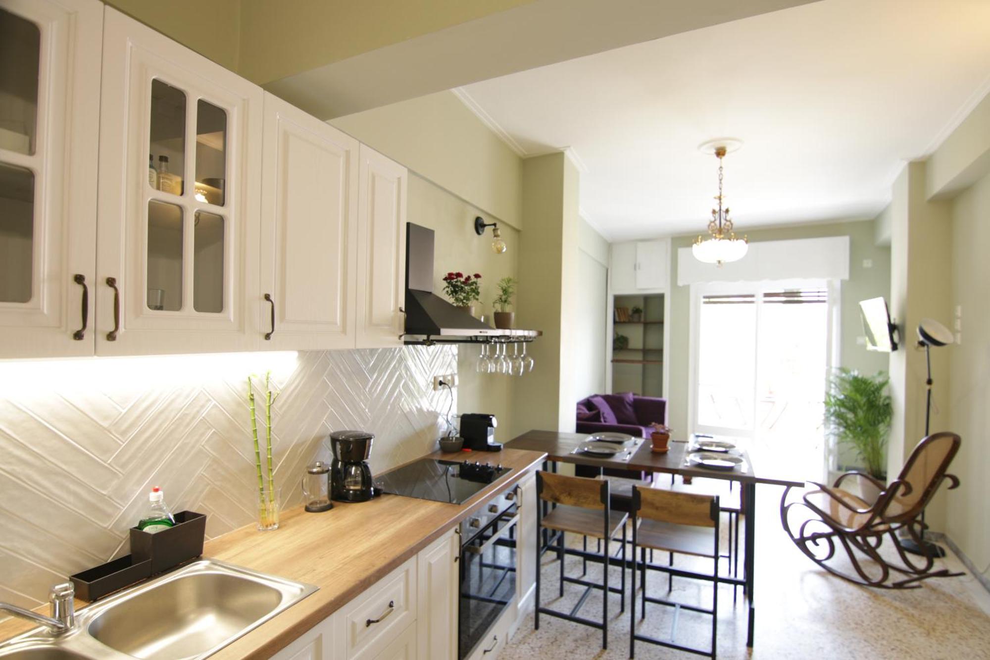 Apartment New!acropolis View Highly Stylish Flat,2 Min Metro Athens